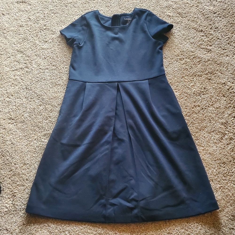Lands End Navy Blue dress sz  8